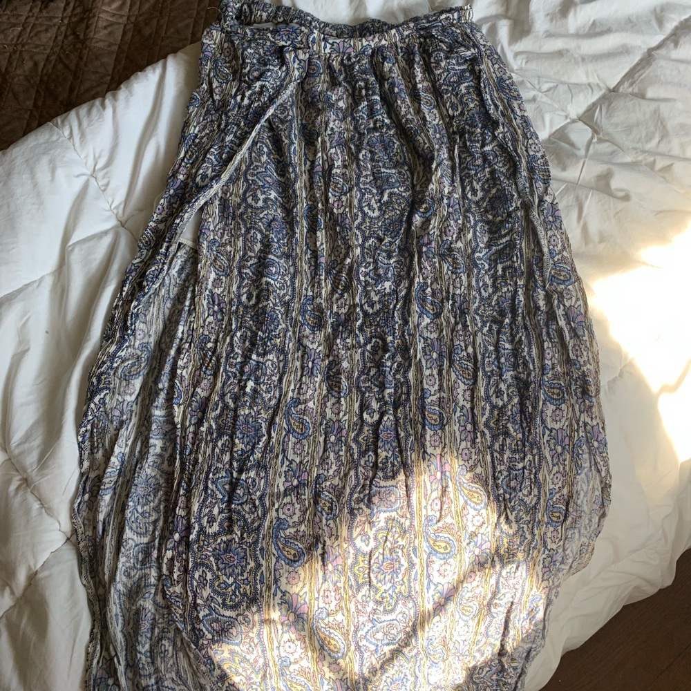 Floral mandala maxi skirt /double slit